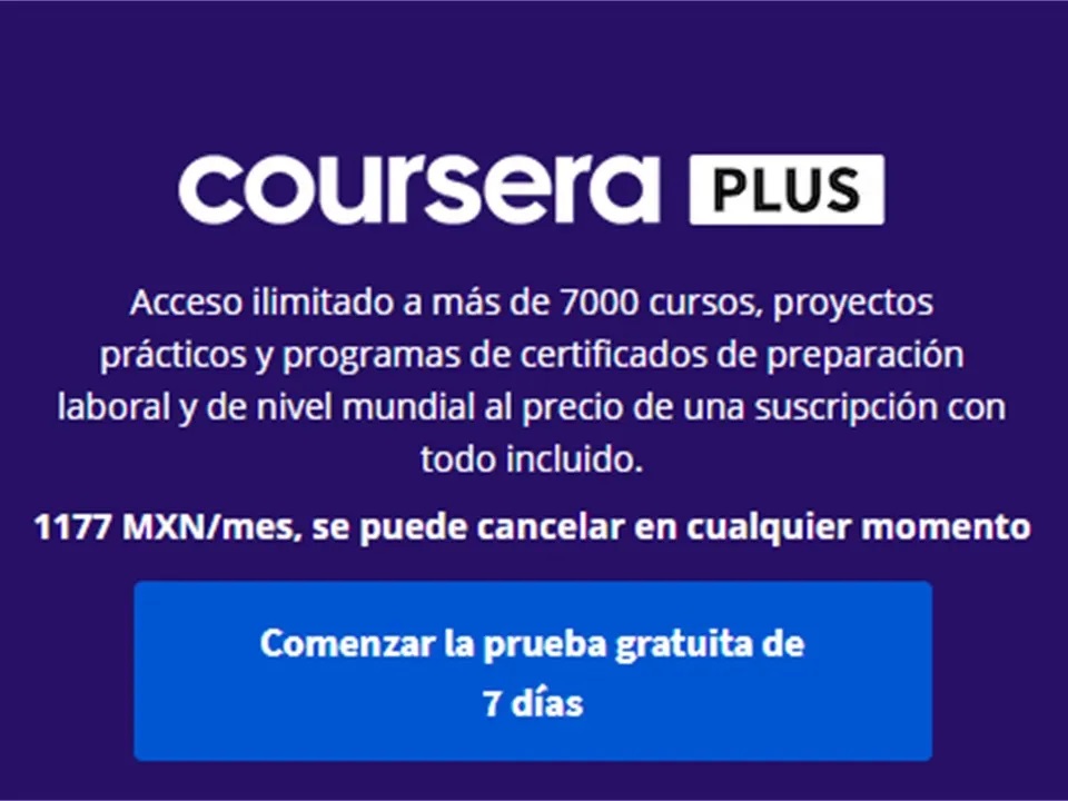 Coursera prueba gratis