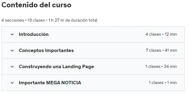 Contenido del curso es Bootstrap 4 desde cero