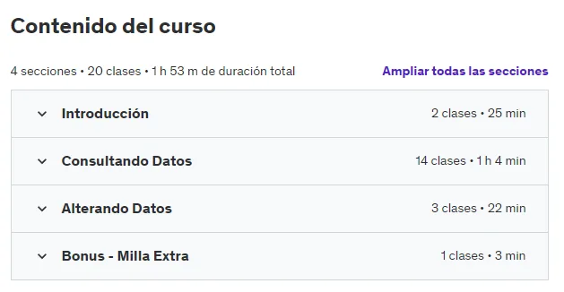 Lenguaje SQL de principiante a experto (curso 100% práctico)