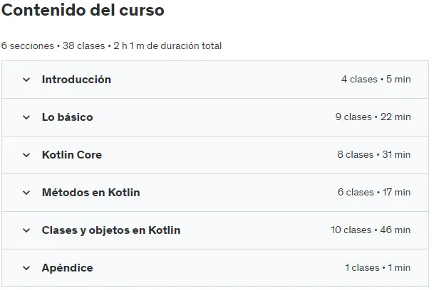 Lecciones del curso Kotlin para Principiantes