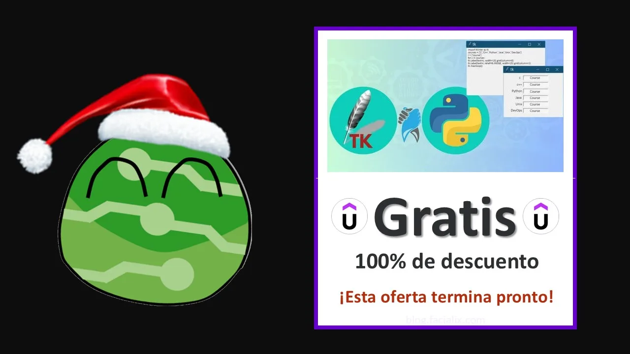 Crea aplicaciones de escritorio con Python y Tkinter gratis por tiempo limitado